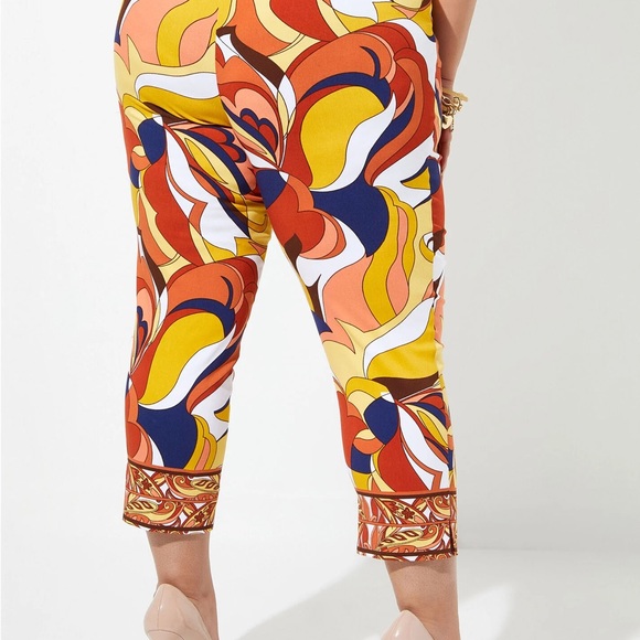 SCARF PRINT POWER TWILL CAPRIS, Sz 20 - Picture 2 of 2